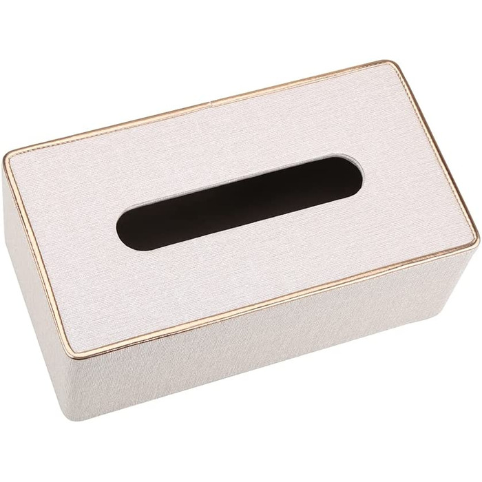 Коробка для косметичних серветок KINGFOM зі штучної шкіри, коробка для серветок, коробка для серветок для офісу/автомобіля / будинку (білий)