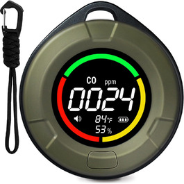 Портативний детектор CO для подорожей: міні-пристрій для виявлення CO, 120 годин роботи в режимі очікування, для кемпінгу, дому та вулиці