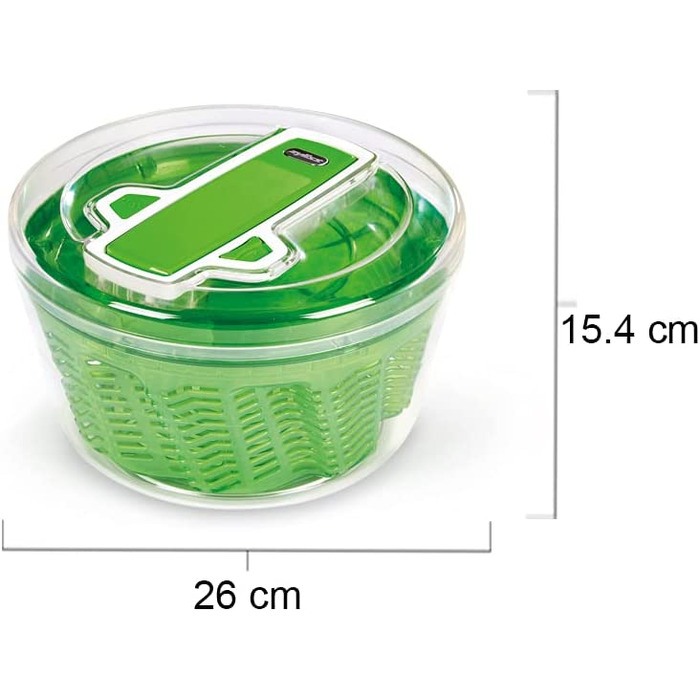 Обертач для салату Cylysse's E940013 Swift Dry, 6 л, пластиковий, зелений, сушарка, Aquavent Tech