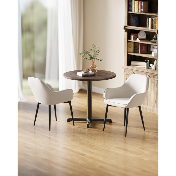 Крісло Eluchang для їдальні та кухні, з підлокітниками, оксамитове, на 4 шт., кремове