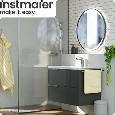 Змішувач для ванної кімнати Instmaier Amelie, хром, з одним важелем, з міді, для умивальника