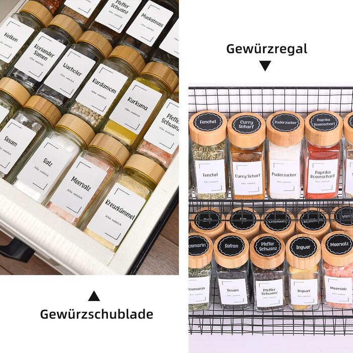 Набір бамбукових контейнерів для спецій на 24 шт. (120 мл) з воронками та етикетками