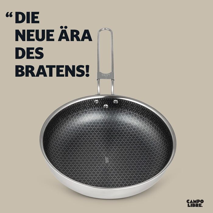 Набір кухонного посуду Campo Libre Enzo I з нержавіючої сталі для кемпінгу | Індукційний посуд для відпочинку на природі | Набір каструль та сковороди для кемпінгу | 6 предметів або (сковорода з покриттям - 24см)
