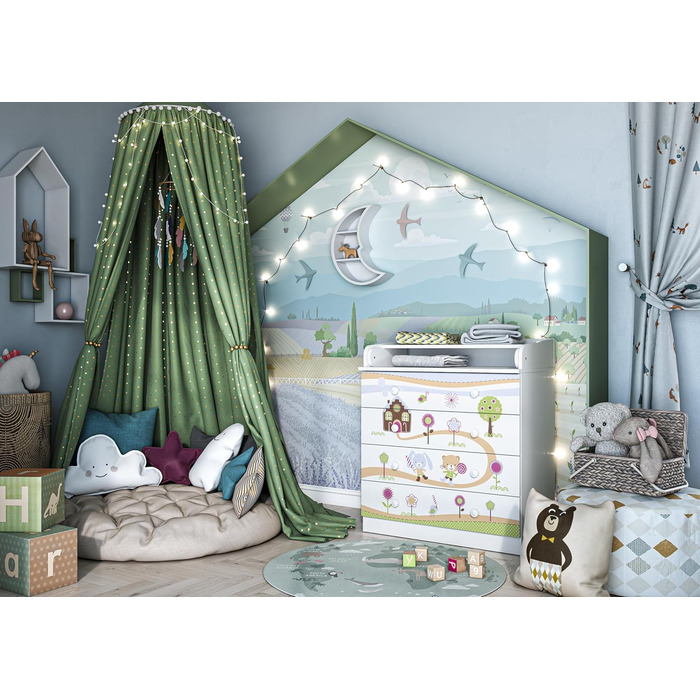 Комод-пеленальник Shefa Kids 800 білий - якісний комод з пеленальним столиком для дитячої кімнати