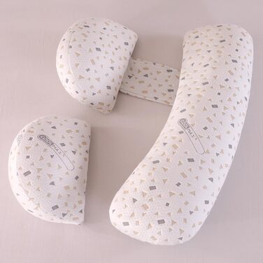 Подушка для вагітних GKXLH для підтримки спини, стегон та ніг, м'яка анатомічна подушка для сну з регульованим подвійним клином та знімним чохлом, сірі в горошок, великий розмір