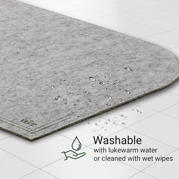 Набір підставок під посуд VILSTO, 18 шт., фетр, миючі, для столу, кухні, зелений (світло-сірий)