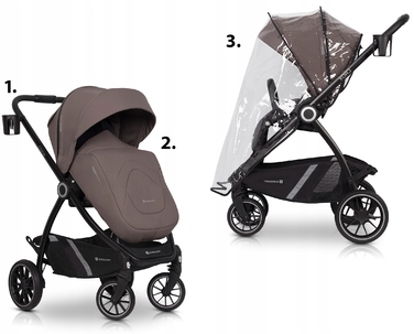 Дитячий прогулянковий візок Euro-Cart Crox, рожевий, з реверсивним сидінням, 0-22 кг