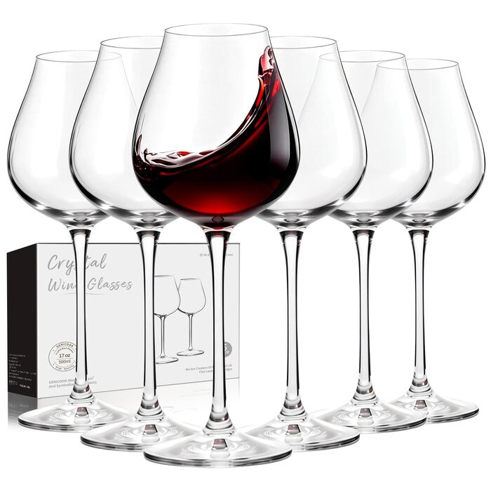 Набір келихів для вина PROST! 6 шт. 491 мл, без свинцю, для червоного та білого вина, 496 мл (набір 6 шт.)