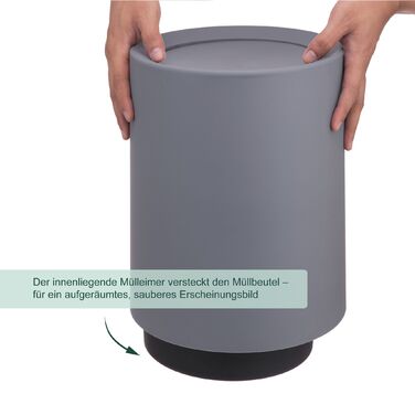 Відро для сміття Relaxdays з кришкою-качалкою, 13 літрів