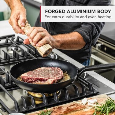 Сковорода-гриль KitchenAid 28 см Classic з антипригарним покриттям, алюміній, для індукційних плит, сумісна з духовкою до 160°C, можна мити в посудомийній машині