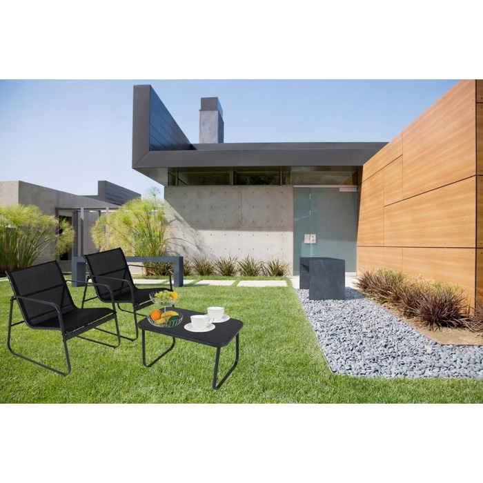 Комплект садових меблів зі штучного ротанга ZD Trading Lato, чорний, 4 предмети