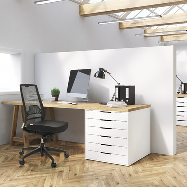 Офісне крісло / Крісло на коліщатках PORTO ECO I з тканинним сидінням / сітчатою спинкою, чорне hjh OFFICE