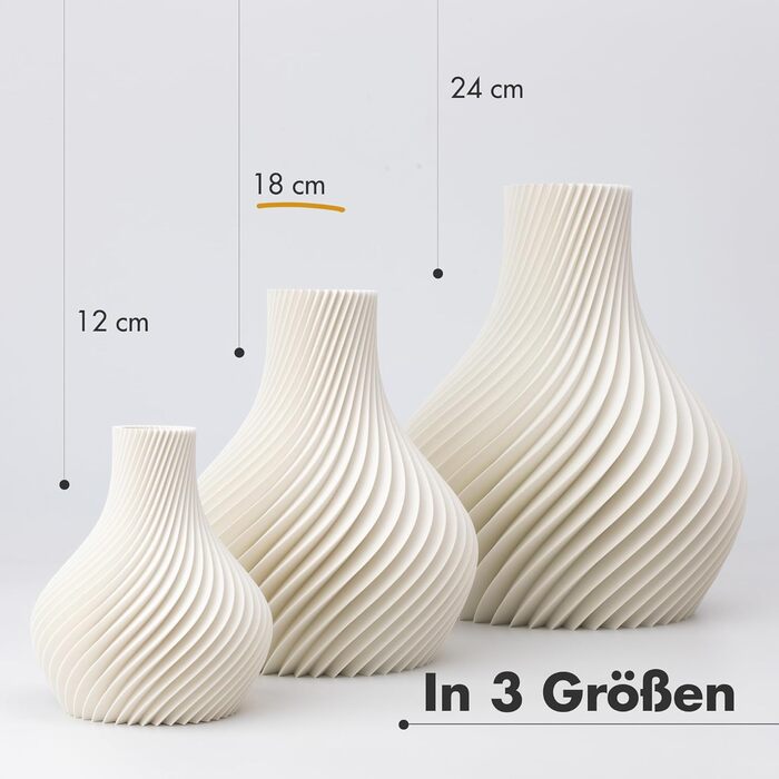 Ваза NATUMO Design 'Bulba' – сучасна ваза для квітів з міцного пластику (біла, 18 см)