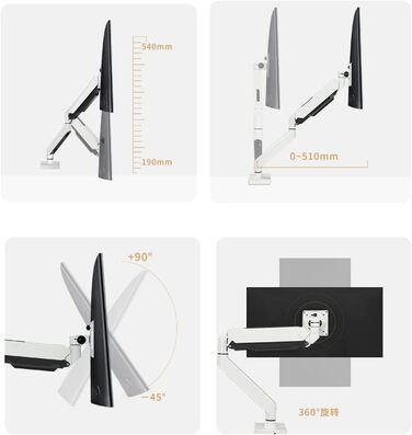 Тримач для монітора Hillport M7P: 17-43 дюйми, VESA 75/100 мм, до 13.5 кг