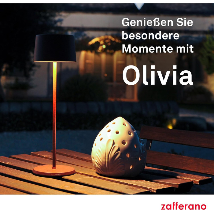 Zafferano Olivia Pro: Портативна LED-лампа з торшером, регулювання яскравості, 2200-3000K, Corten, для дому та саду
