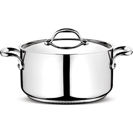 Каструля Lagostina Accademia Lagofusion з нержавіючої сталі, 16 см, з двома ручками та кришкою
