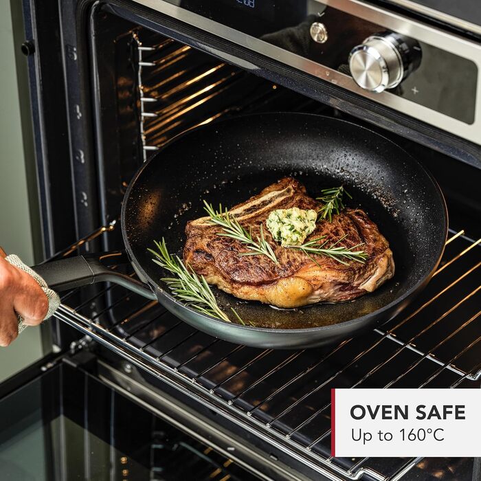 Сковорода-гриль KitchenAid 28 см Classic з антипригарним покриттям, алюміній, для індукційних плит, сумісна з духовкою до 160°C, можна мити в посудомийній машині