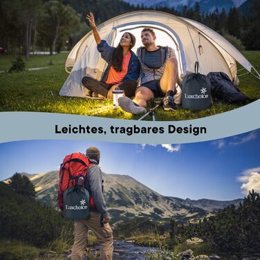 Надувна матрац Luxchoice з самонадувною системою та портативним насосом. Двоспальне ліжко для кемпінгу, подорожей та дому. Розмір 203x152x22 см, вантажопідйомність 250 кг