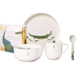 Дитячий посуд Croco Krokodil: 5-ти частинний набір з порцеляни