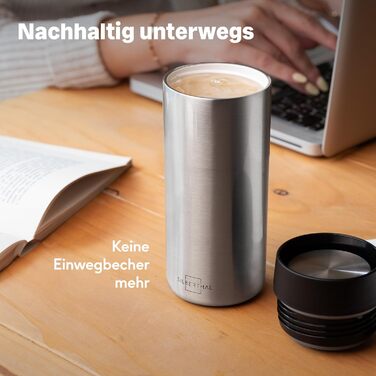 Термокружка Silberthal 350 мл з нержавіючої сталі з керамічним покриттям – термокружка для кави з собою, зберігає тепло до 6 годин та холод до 12 годин