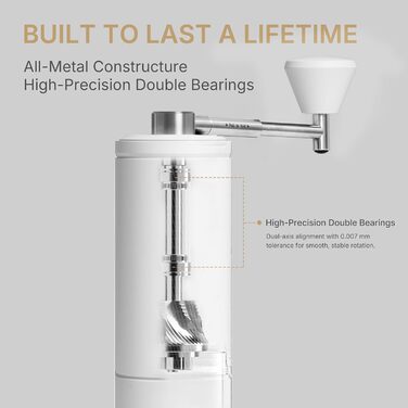 Кавомолка ручна TIMEMORE C5 Pro, керамічні жорна, регулювання помелу, сталеве корпус, для еспресо, моки, френч-пресу