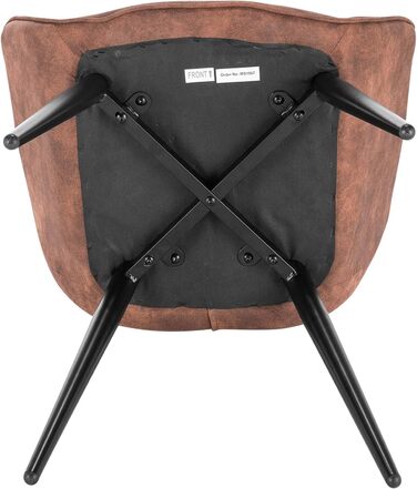 Стільці для їдальні WOLTU, комплект з 1 шт., для кухні, вітальні, м'які з підлокітниками, металеві ніжки, тканинний, коричневий