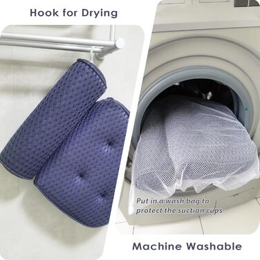 Подушка для ванни AEROiVi Luxuriös з м'яким матеріалом Mesh та присосками (Джинс)