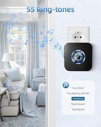Відеодомофон з Wi-Fi та камерою, HD, 2.4G, нічне бачення, PIR-датчик руху, 2 камери, 2-сторонній аудіо, з дзвінком (1 передавач + 1 приймач)