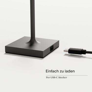 LED-лампа SIGOR Nuindie 2.0: бездротова, диммувана, для дому та вулиці, IP54, 38 см, USB-C, 12 год, графітовий