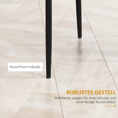 HOMCOM Набір з 4-х стільців для їдальні/кухні, сучасний дизайн, 41 см x 50 см x 97 см, чорний