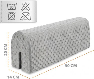 Захист для ліжечка дитячого 90 см: бортик на ліжко, захист кутів з Minky (світло-сірий)