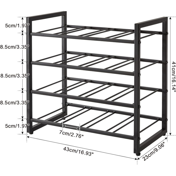 Металева стелаж для вина IBUYKE TMJ904H, 3 яруси, 16 пляшок, для кухні, бару, вітальні