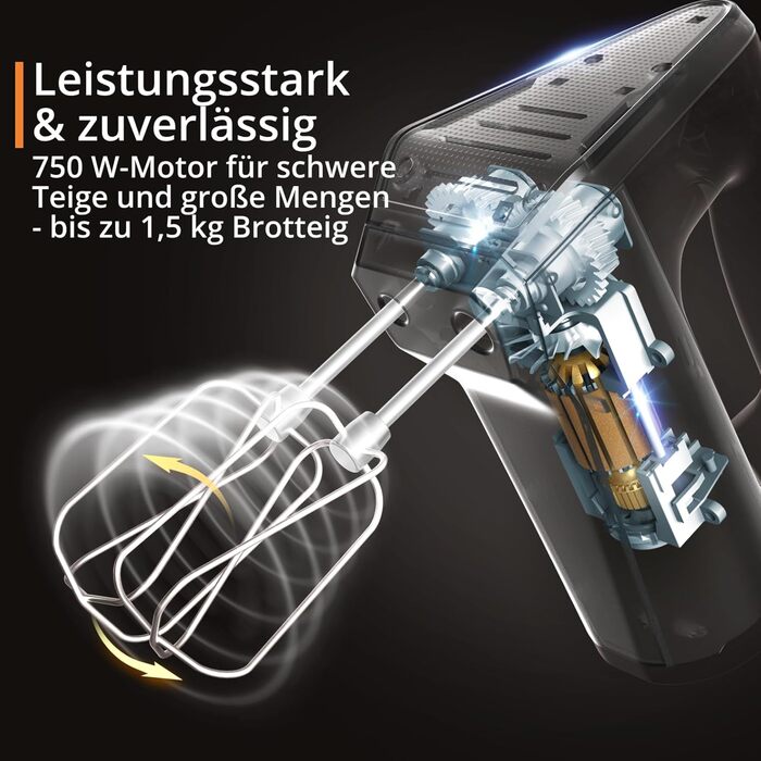 Міксер ручний Krups 3Mix 9000, 750 Вт, білий - з насадками для збивання та тіста