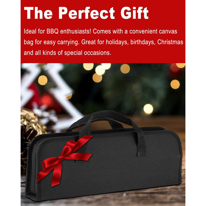 Набір гриль-посуду 28 предметів з нержавіючої сталі, професійний аксесуар для гриля з сумкою, подарунок на День народження/Різдво для чоловіків, для саду та кемпінгу, BBQ