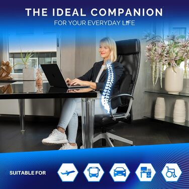 Ергономічна подушка під поперек Healthfix з ефектом пам'яті для офісного стільця, авто та дивана (розмір Medium, 70-90 кг)