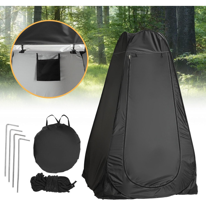 Складаний туалетний намет Trintion: портативна душова та роздягальня з UV-захистом для кемпінгу, пляжу та відпочинку на природі, з сумкою для перенесення