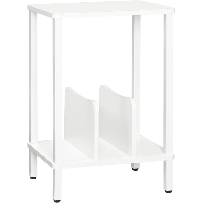 HOOBRO Стійка для програвачів, полиця для платівок, приліжкова тумбочка, полиця для платівок з перегородками, органайзер для платівок, до 100 альбомів, для вітальні, EBK05RS01 (Білий)