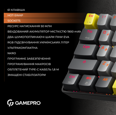 Клавіатура механічна бездротова GamePro Asgard Fenrir (MK130G Pro)