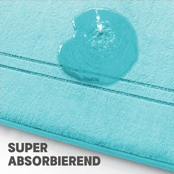 Чакме Килимок для ванної кімнати, антиковзаючий, м'який, швидковисихаючий, набір з 5 шт., блакитно-зелений