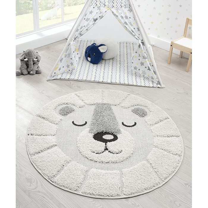 Килим для дитячої кімнати ‎The carpet 3D із зображенням лева 80 см
