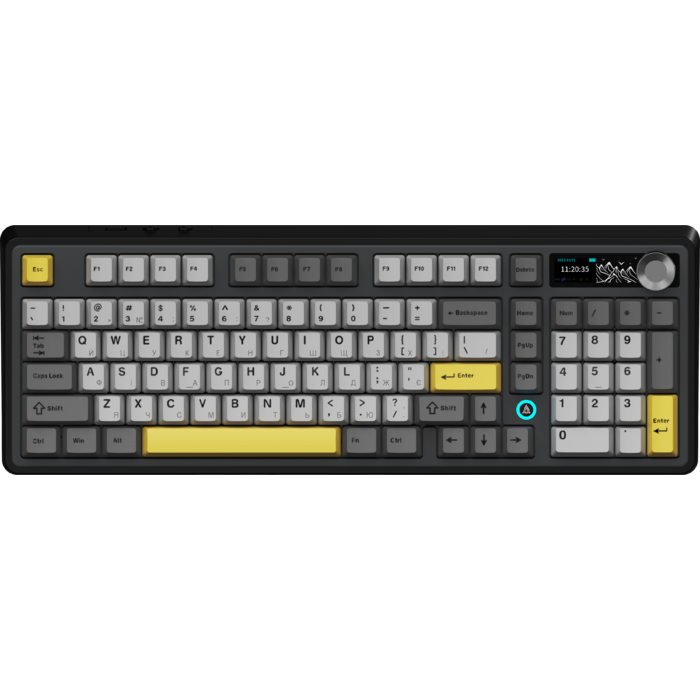 Бездротова механічна клавіатура Ajazz AK980 V2 Gift Switch V2 Black Grey Yellow (AK980-V2-G-BGY)