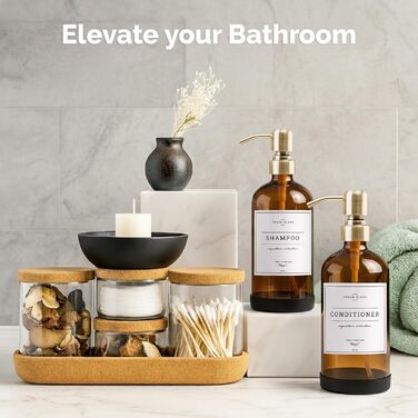 Набір дозаторів для мила 2 шт. з нержавіючою помпою, скляні, 475 мл (набір для кухні та ванної кімнати)