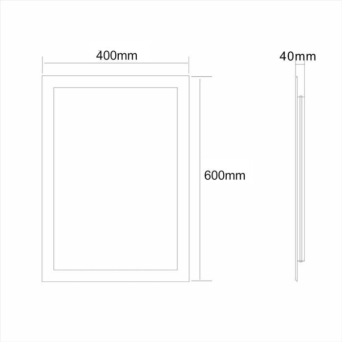 Дзеркало для ванної кімнати Dr. Fleischmann GS084N з LED-підсвічуванням (40x60 см, тепле біле світло)