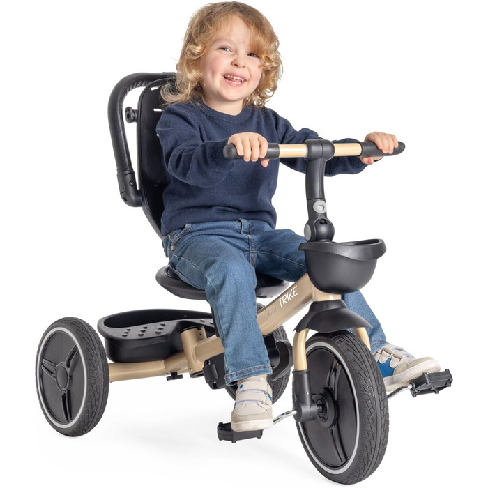 Триколісний велосипед Chicco 4-в-1 бежевий: від 6 місяців до 4 років, знімний капюшон, EVA колеса, телескопічна ручка