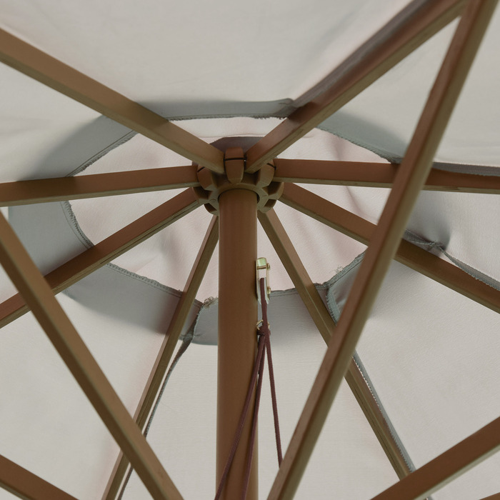 Сонячний парасоль з дерева, 300 см. Дерев'яний парасоль для саду, балкону, бамбук, сірий