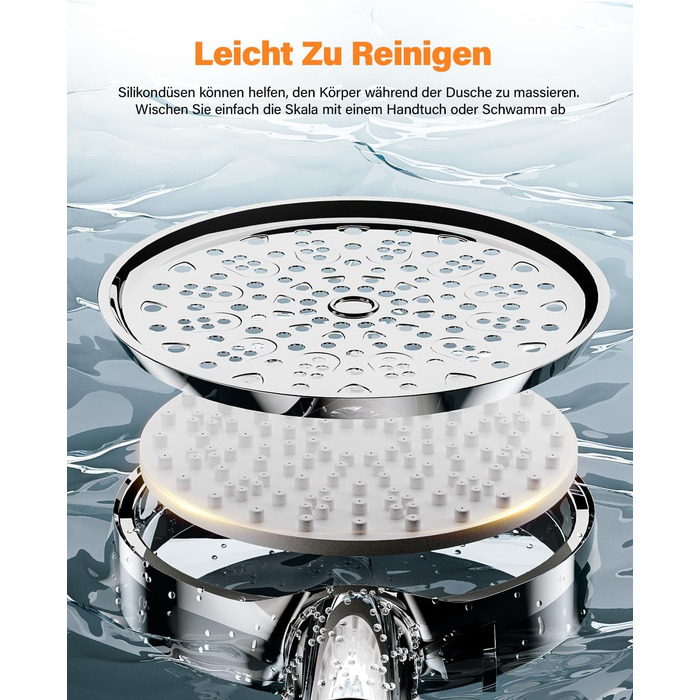 Фільтр для душу Cobbe зі шлангом, ручна лійка з 3 вугільними фільтрами, душова лійка з 6 режимами, високонапірний економний душ з фільтром від накипу для жорсткої води, видаляє 99% хлору, хром