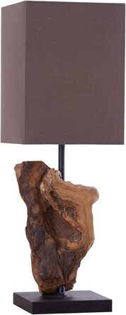 Лампа Driftwood Lamp HYPNOTIC Настільна лампа Унікальна з білизняним абажуром (коричневий)