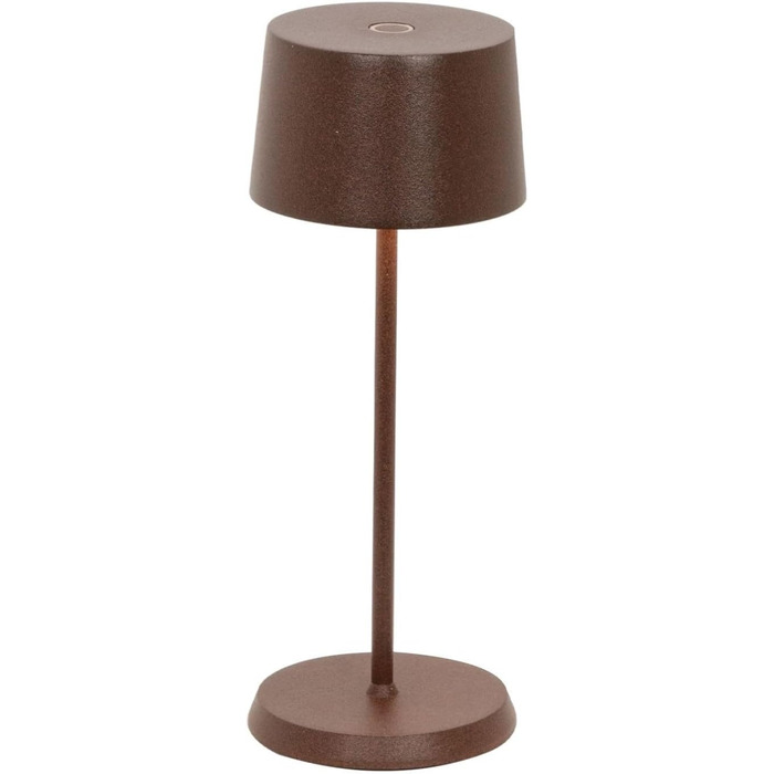 Zafferano Olivia Micro - Бездротова LED-лампа настільна з торшетом, для дому та саду, сенсорне керування, 2200-3000K, 20 см, Corten