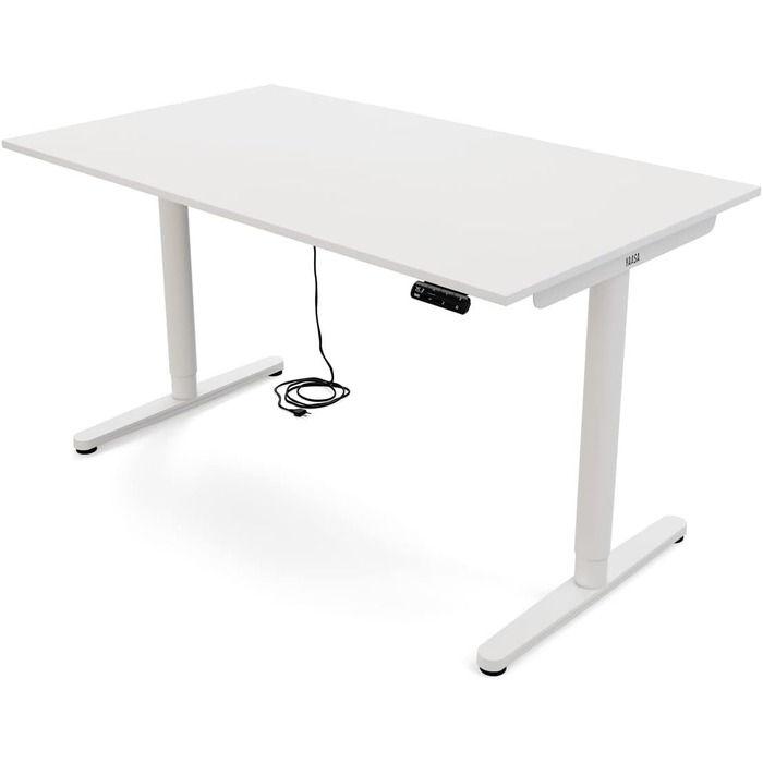 Дитяча парта Yaasa Desk Basic S, регульована по висоті, 120x70 см, вкл. ключовий замок, USB-порт для зарядки, парта, що росте разом з дитиною (біла, 140x80 см)