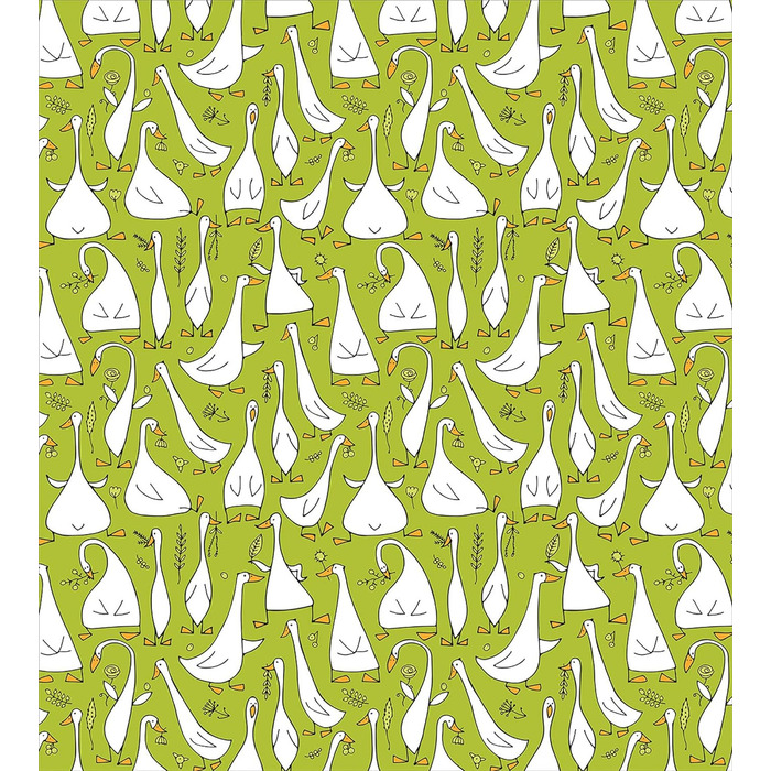 Набір гусячих підковдр для односпальних ліжок, кумедні істоти, що поводяться смішно, стійкі до кліщів алергіки, які підходять з наволочкою, (230 x 220 см - 70 x 50 см, яблуко, зелений, помаранчевий)